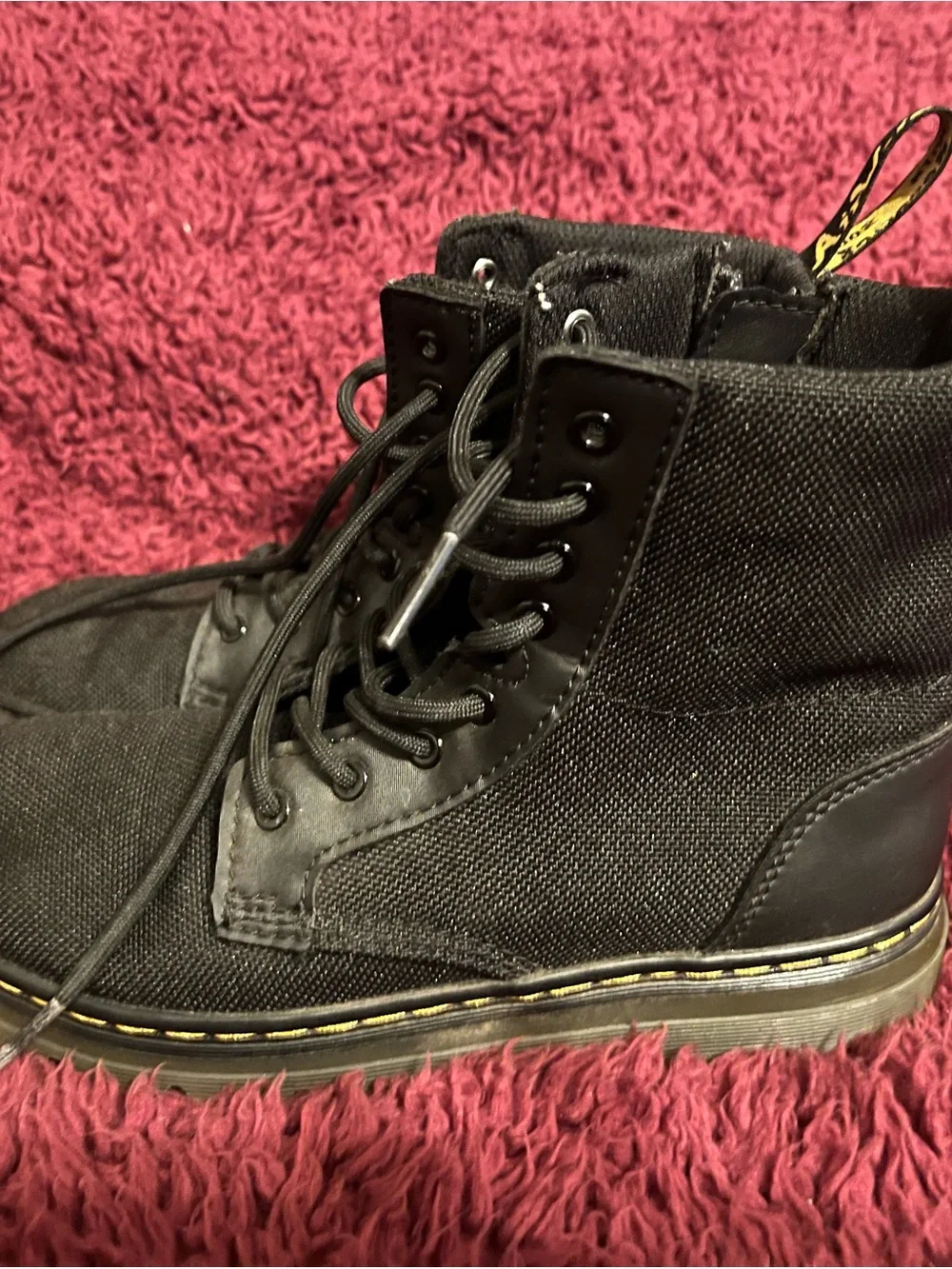 Dr. Martens Black Lace-Up Kids Rain & Snow Boots
